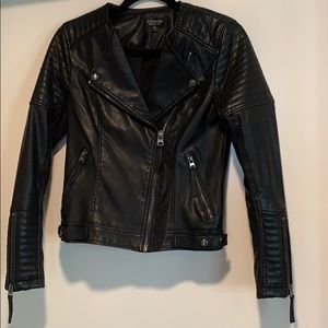 Topshop Faux Leather Moto Jacket